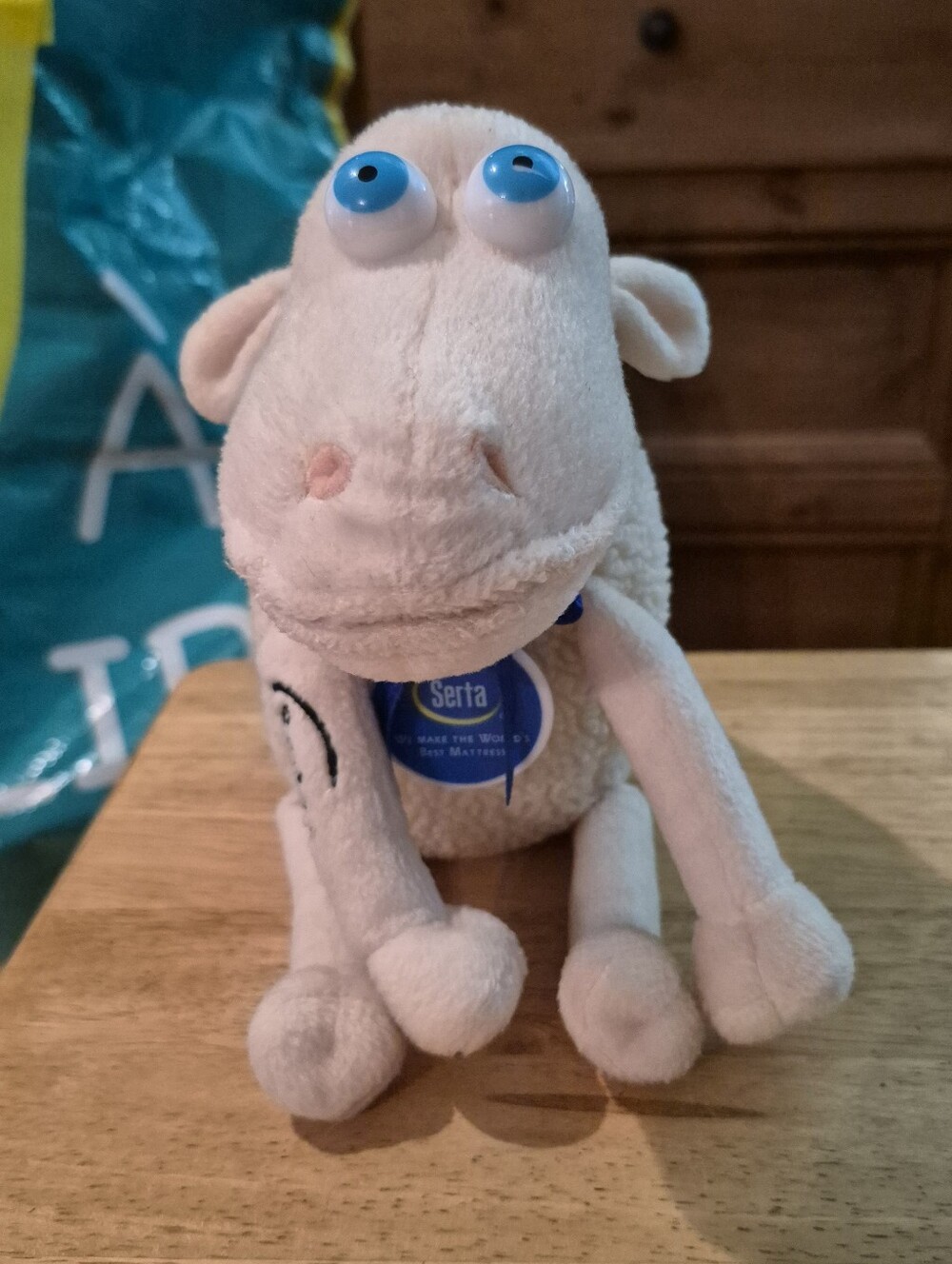 Vintage Serta Mattress Counting Sheep Plush Toy Mascot #35